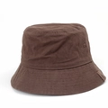 Deep brown canvas bucket hat with air vents and small woven label on plain background - M (56-58cm) / Coffee