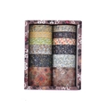 10-roll floral washi tape set for journaling DIY crafts in a matching gift box - 10 Rolls Set / Northern Tint