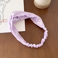 Elastic vintage paisley twisted headband in purple fabric for women accessories - Purple