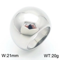 Polished silver dome ring 21mm wide chunky 18k titanium steel jewelry for women - US 6 / Steel