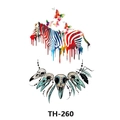 Waterproof temporary tattoo featuring colorful melting zebra and skull necklace design - Th-260 / 210*148mm