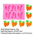 Roze siliconen wortelvorm voor chocolade en cake decoratie met mini wortel effect - 5#B838 Wortel (6-gaats) / Roze
