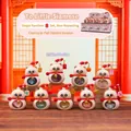 Luminous Lucky Fox cat figurine with transparent belly and natural crystal stones - A130 Needs A Small Siamese Set (8) / Full Box Set