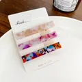 Three-piece acetate hair clip set in champagne cloud, purple marble and colorful patterns - Style H / 3pcs