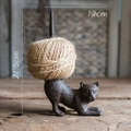 Vintage cat-shaped cast iron twine holder and rope organizer for home desk decor - Cat B17-DS-6901