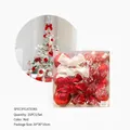 Set da 25 pezzi di decorazioni natalizie rosse con palline e fiocchi per l'albero - Accessori Rossi Confezione Grande (25 Pezzi/Set)
