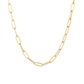 Minimalistische ketting met vierkant frame voor dames in goudkleurig edelstaal - 4,5 mm breedte / NC-1264G / NC-602G / V2 / Lengte 45cm