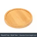 Natural round bamboo coaster tray for succulent pots, diameter 9.5cm, height 1cm - Outer Diameter: 9.5cm; Inner Diameter: 8.5cm