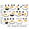 DIY Christmas snowman face wall stickers set 23.4x18.4cm with orange carrot nose - TBW9626-UV-Snowman Emoji Faces (23.4cmx18.4cm)