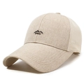Beige mesh baseball cap with mountain embroidery and breathable outdoor sport fabric - Adjustable / Khaki
