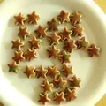 Star shaped ceramic beads with retro kiln glaze for DIY jewelry making - Kiln Baked Coffee