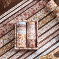 Vintage floral washi tape set in a decorative gift box for DIY scrapbooking and crafts - Wanfeng Wusheng (Autumn Maple Leaf)
