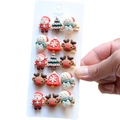Set di 14 graziose mollette natalizie con motivi festivi di renne e Babbo Natale - Stile 2-Fermagli di Natale 5 Pezzi