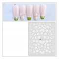 White cherry blossom nail stickers waterproof ultra-thin floral decals model 1863 - White Cherry Blossom Pattern (T023-1863)