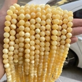 Natural yellow jade round beads in creamy yellow finish for DIY jewelry making - 4mm (Approx 90pcs) / Grade AB Cream Yellow Topaz