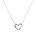 Collana minimalista in argento con ciondolo a cuore vuoto e catena a serpente sottile - Argento