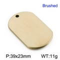 Gebürsteter goldener Titanstahl-Militäranhänger 39x23mm mit rechteckig abgerundeten Kanten - Gebürstet 39*23mm / Gold