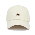 Casquette de baseball classique crème avec logo renard brun brodé sur le devant - Réglable / Blanc Cassé