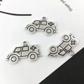 Colgantes de ambulancia vintage en aleación plateada con cruz médica para joyas - Ambulancia (21x13mm)