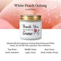 Αρωματικό κερί σόγιας White Peach Oolong σε ματ γυάλινο βάζο με χρυσό καπάκι δώρο - Λευκό ροδάκινο Oolong / Λευκό Ματ