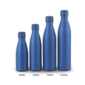 Matte blue insulated stainless steel water bottles in 350ml 500ml 750ml 1000ml sizes - Full Spray Charming Blue
