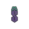 Spilla in smalto viola glitterato a forma di S con un piccolo ranocchio verde - Stile Lettera S Viola Rana Cartone Animato (QHXZ3295)