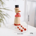 Décoration de bonhomme de neige en bois avec écharpe rouge, ornement de Noël 23cm - Grand / Bonhomme de Neige Grand