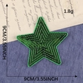 Écusson étoile en paillettes vert vif pour décoration de vêtements mesurant 9x9cm - Vert Lumineux