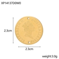 Vue détaillée du pendentif pièce d'or de 2,3cm avec gravure Elizabeth II et doubles trous - XP14137D0W0-Pièce de monnaie Reine Elizabeth II