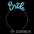 Diadema Bride azul con detalle de diamante para novias y fiestas de compromiso - Azul-BRIDE