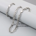 Collana a catena quadrata in acciaio inossidabile argento 7mm/9mm con moschettone - Bracciale 20CM / Chiusura Quadrata (7mm)