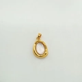 Eleganter 18K vergoldeter ovaler Anhänger mit weißer Muscheleinlage für DIY Schmuck - Unregelmäßig Oval / Gold / Weiße Perlmutt