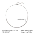 Minimalist silver stainless steel collar necklace with a curved tube design in 40cm length - Silver Curved Tube Style (YYCH025001-P)
