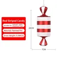 Christmas 20cm red and white candy ornament with glossy metallic PVC finish - 20CM Red White Cylindrical Candy