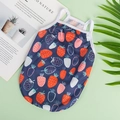 Navy blue breathable mesh pet vest with strawberry print for small dogs and cats - XS / Navy Strawberry White Edge