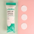 100 count pack of round white quilted cotton pads with a lint-free embossing design - Wave Pattern - English Pack / 100Pcs/Pack