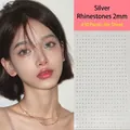 Self-adhesive 2mm silver acrylic face rhinestones for sparkling eye makeup decoration - 2mm Silver Rhinestones (450pcs)