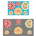 Christmas heart-shaped candy cane static window stickers in colorful striped design - BQ156