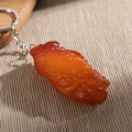 Realistic roasted chicken wing keychain with detailed skin texture and glossy oily finish - Mid Wing - Keychain Style