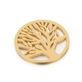 Colgante geométrico árbol de la vida en acero de titanio dorado para collar DIY - Color Dorado (KLJ4301-Z)