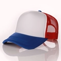 Cappellino trucker classico in rosso, bianco e blu con rete posteriore traspirante - Regolabile / Blu Bianco Rosso