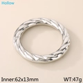 Bracciale ritorto cavo in acciaio inossidabile argento con diametro 62x13mm - 62x13mm / Color Acciaio