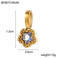 Gold star pendant with light blue zircon gemstone for DIY jewelry 1.3cm x 0.6cm - BP48751B5A0 / Sky Blue