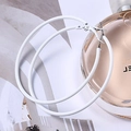 Minimalist white matte rubber finish large hoop earrings for women with premium accessory styling - 5cm / Rubber Paint White