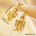Octopus-shaped stainless steel stud earring in bright gold finish for beach wear - Gold Octopus Studs Large