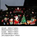 Christmas window stickers set with Santa and snowman, colorful static PVC decals for glass - Christmas Sleigh