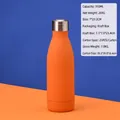 Gourde orange 350ml en acier inoxydable avec bouchon rotatif en métal argenté élégant - Orange Cinabre (350ml)