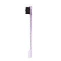 Double-sided eyebrow brush and hair comb with purple glitter handle for makeup styling - Glitter Transparent Purple Brow Brush