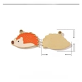 Goldener Igel Anhänger aus Edelstahl mit orangefarbenem und weißem Emaille - Orangefarbener Igel