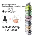 Organizzatore sospeso a 24 tasche fronte-retro in tessuto non tessuto grigio con ganci - Grigio